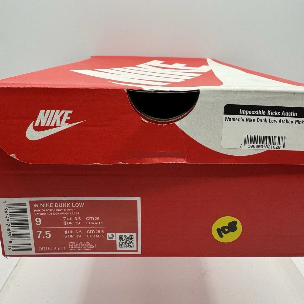 Brand New Nike Dunk Low Pink Oxford Light Thistle DD1503-601 Women's 9 / Men 7.5